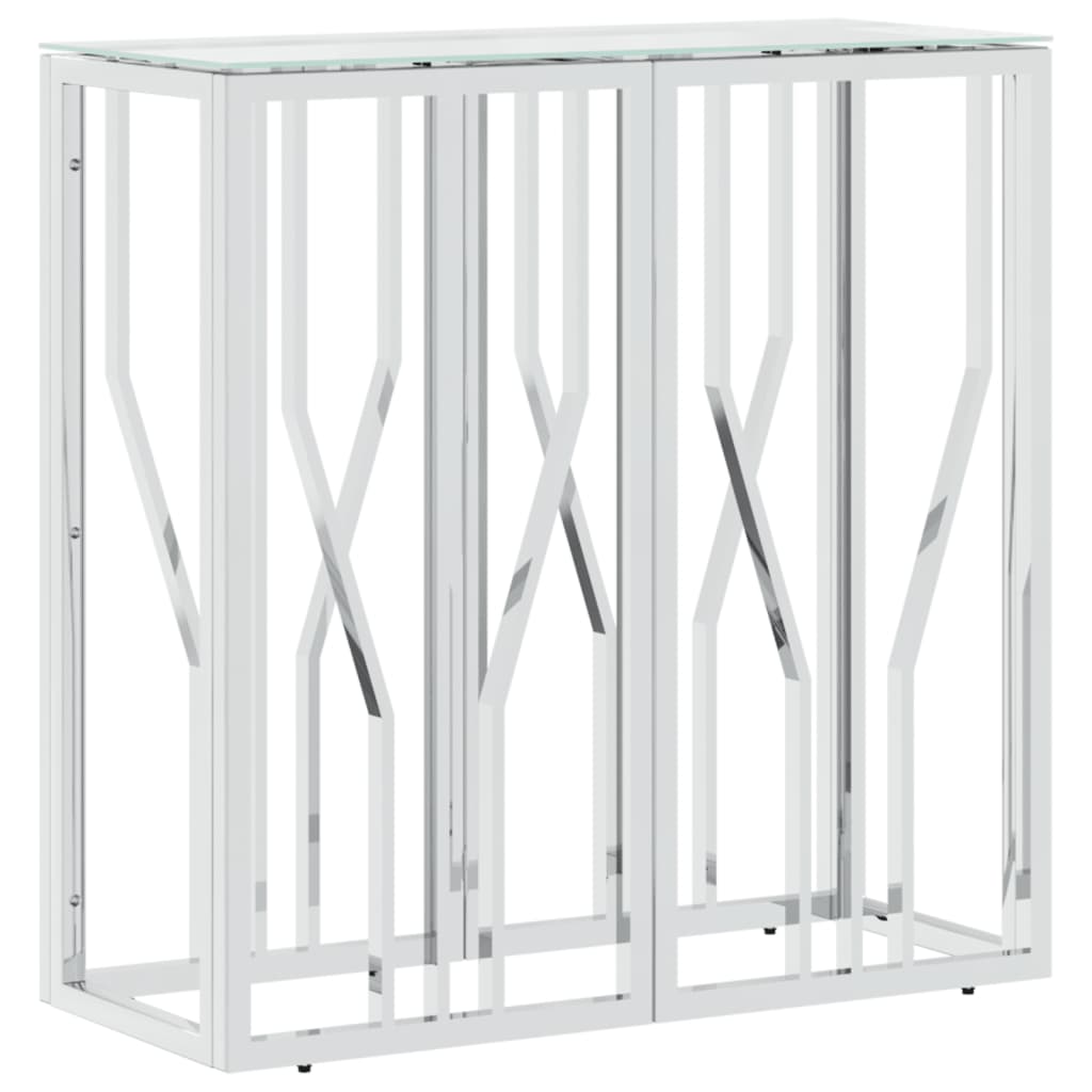 Table console 70x30x70 cm acier inoxydable et verre - XIOS