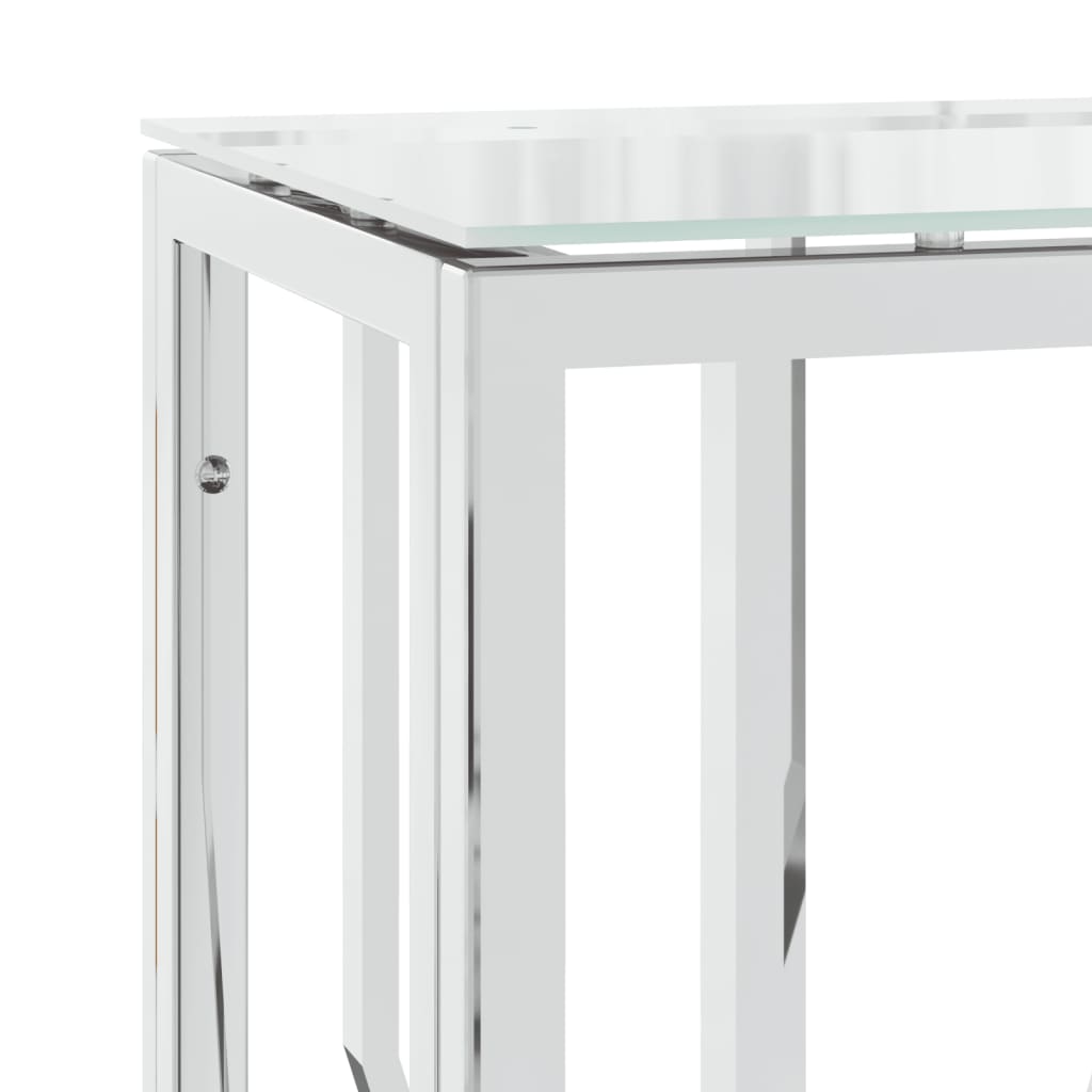 Table console 70x30x70 cm acier inoxydable et verre - XIOS