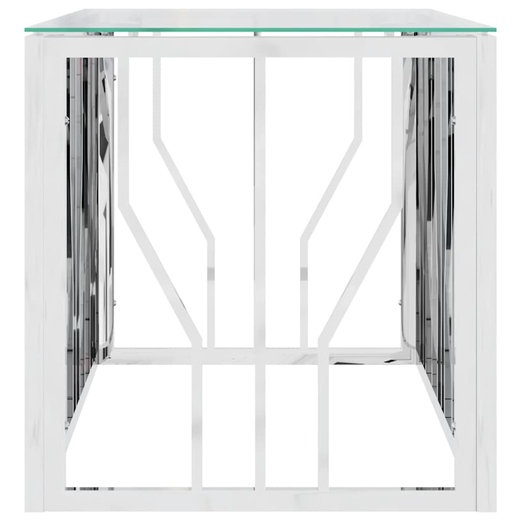 Table basse 110x45x45 cm acier inoxydable et verre - XIOS