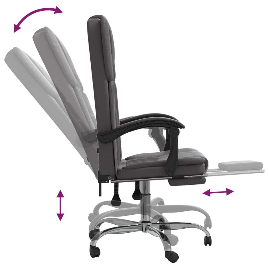 Fauteuil inclinable de bureau Gris Similicuir - XIOS