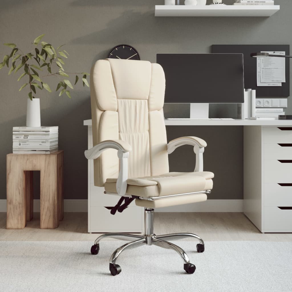 Fauteuil inclinable de bureau Crème Similicuir - XIOS