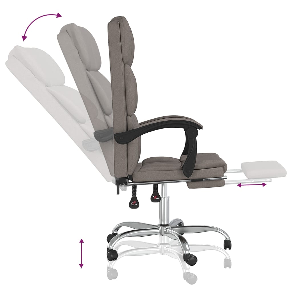 Fauteuil inclinable de bureau Taupe Tissu - XIOS