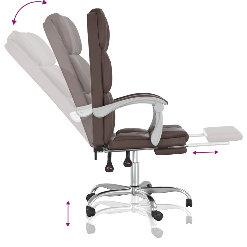 Fauteuil inclinable de bureau Marron Similicuir - XIOS