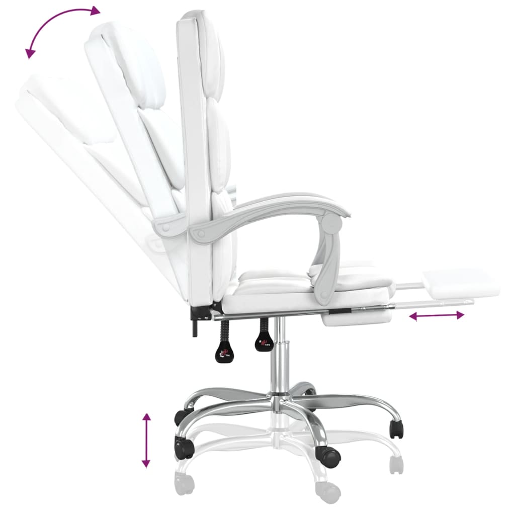Fauteuil inclinable de bureau Blanc Similicuir - XIOS