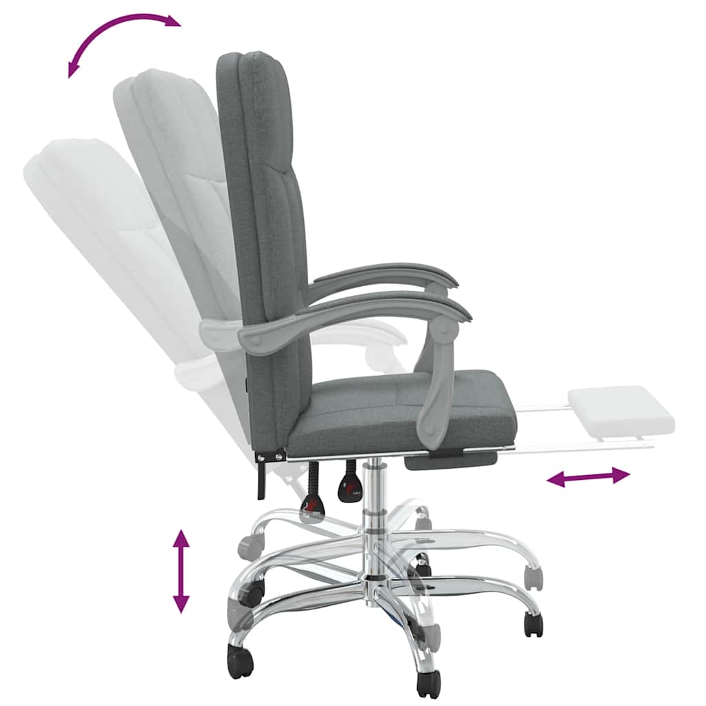 Fauteuil inclinable de bureau Gris foncé Tissu - XIOS
