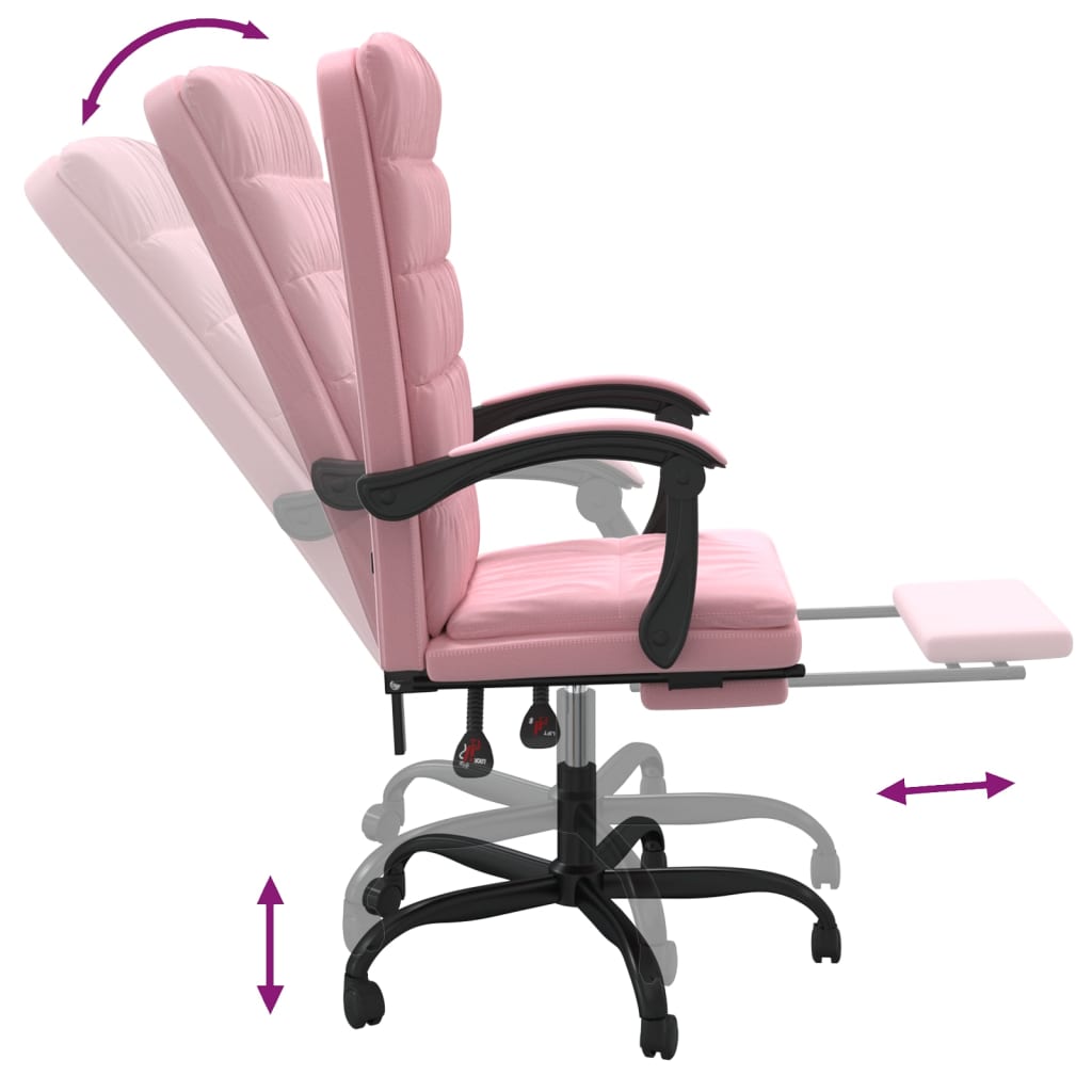 Fauteuil inclinable de bureau Rose Velours - XIOS
