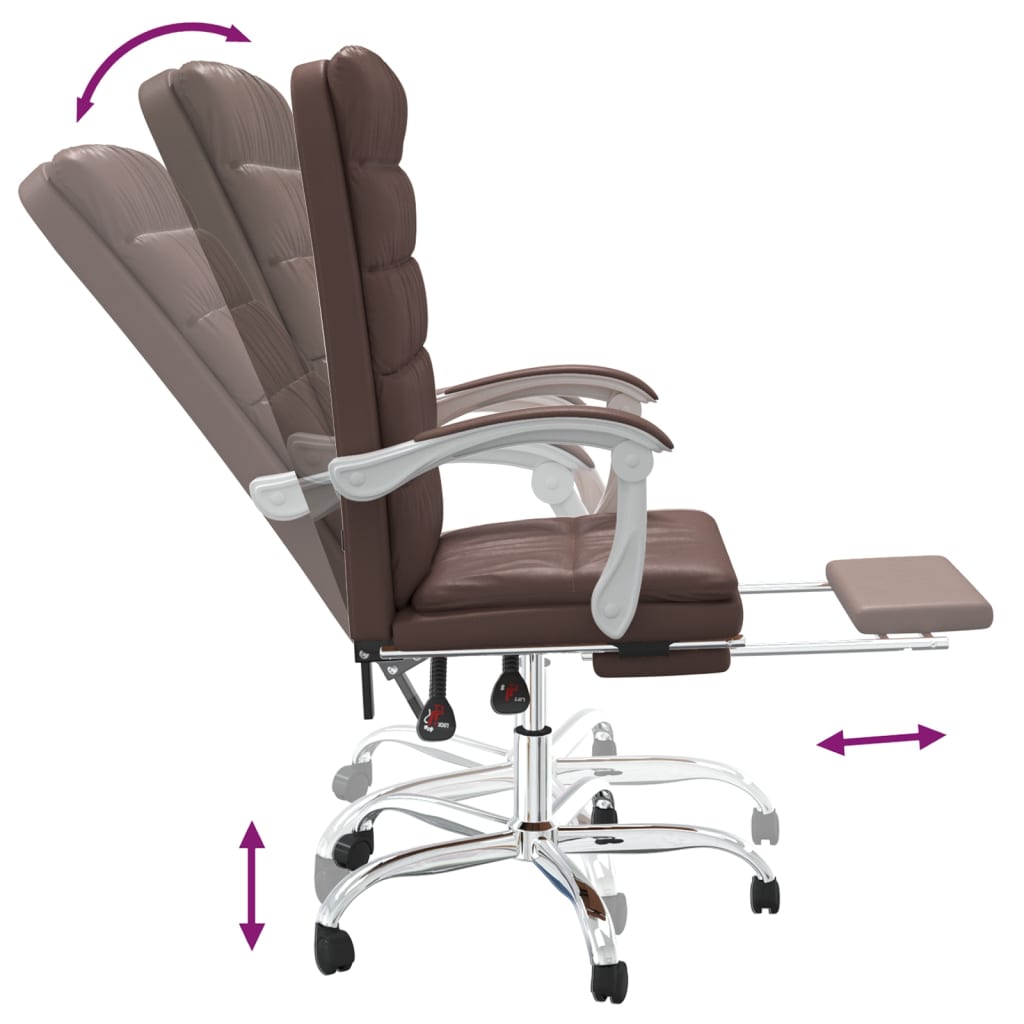 Fauteuil inclinable de bureau Marron Similicuir - XIOS