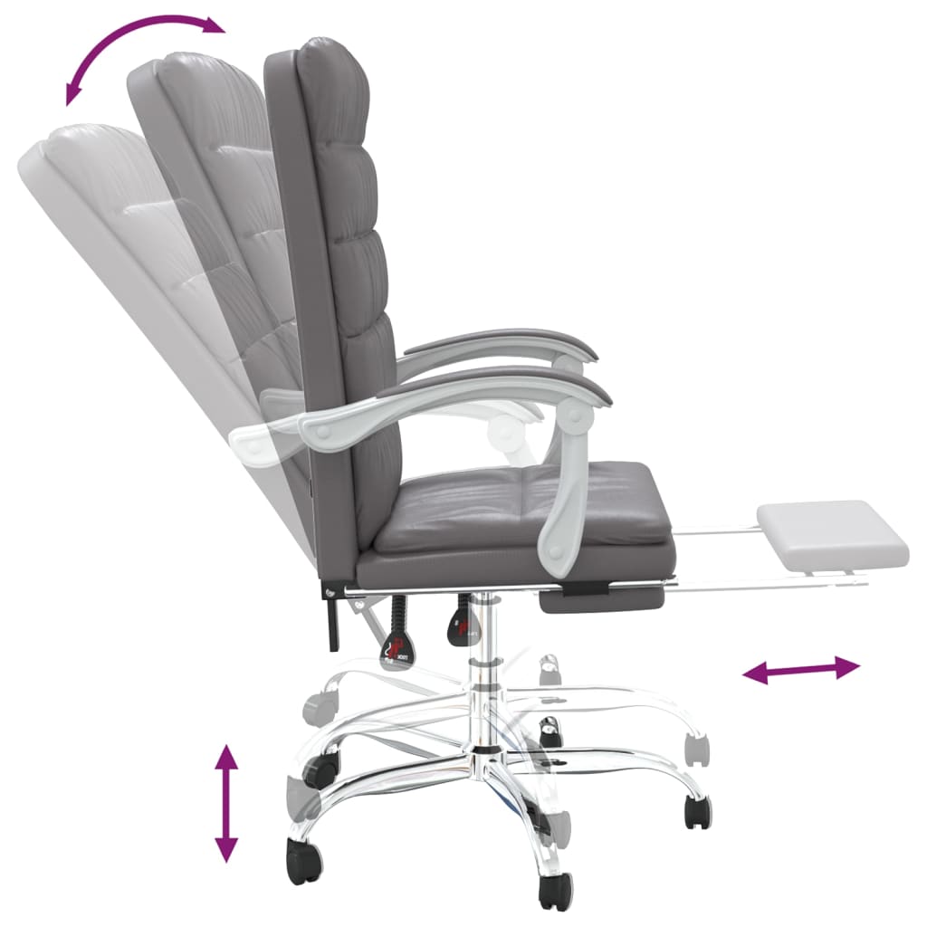 Fauteuil inclinable de bureau Gris Similicuir - XIOS