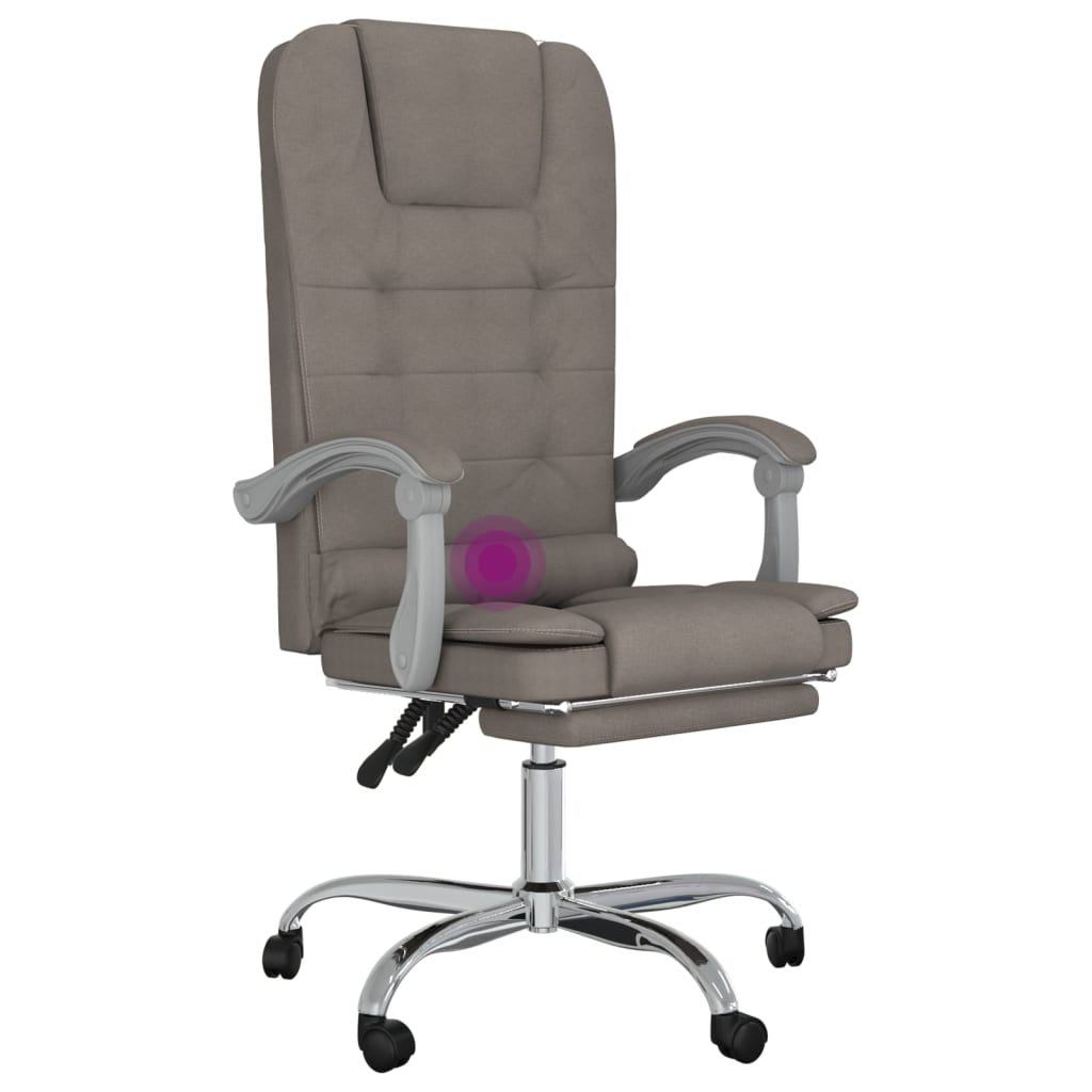 Fauteuil de massage inclinable de bureau Taupe Tissu - XIOS