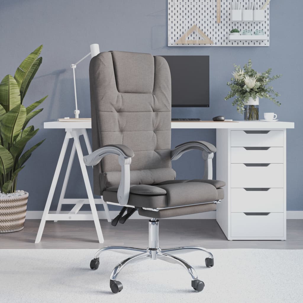 Fauteuil de massage inclinable de bureau Taupe Tissu - XIOS