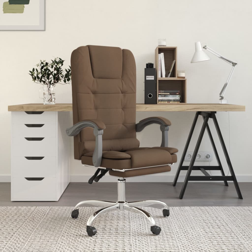 Fauteuil de massage inclinable de bureau Marron Tissu - XIOS