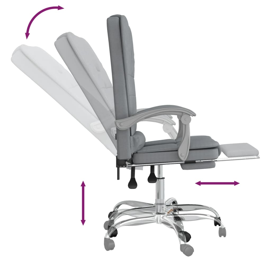 Fauteuil de massage inclinable de bureau Gris clair Tissu - XIOS