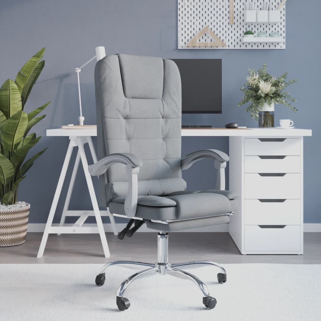 Fauteuil de massage inclinable de bureau Gris clair Tissu - XIOS