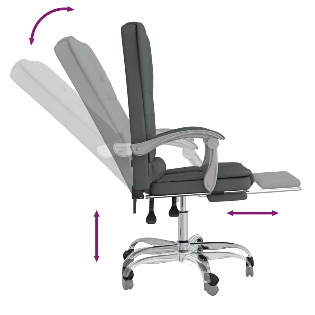 Fauteuil de massage inclinable de bureau Gris foncé Tissu - XIOS