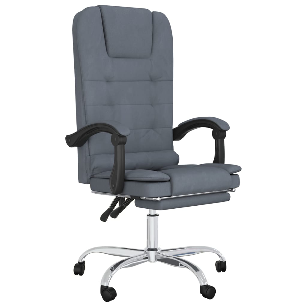 Fauteuil de massage inclinable de bureau Gris foncé Velours - XIOS