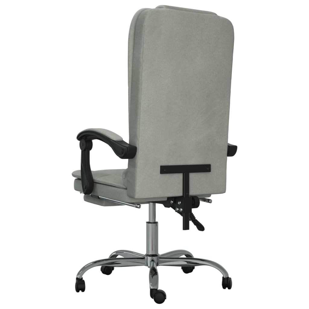 Fauteuil de massage inclinable de bureau Gris clair Velours - XIOS