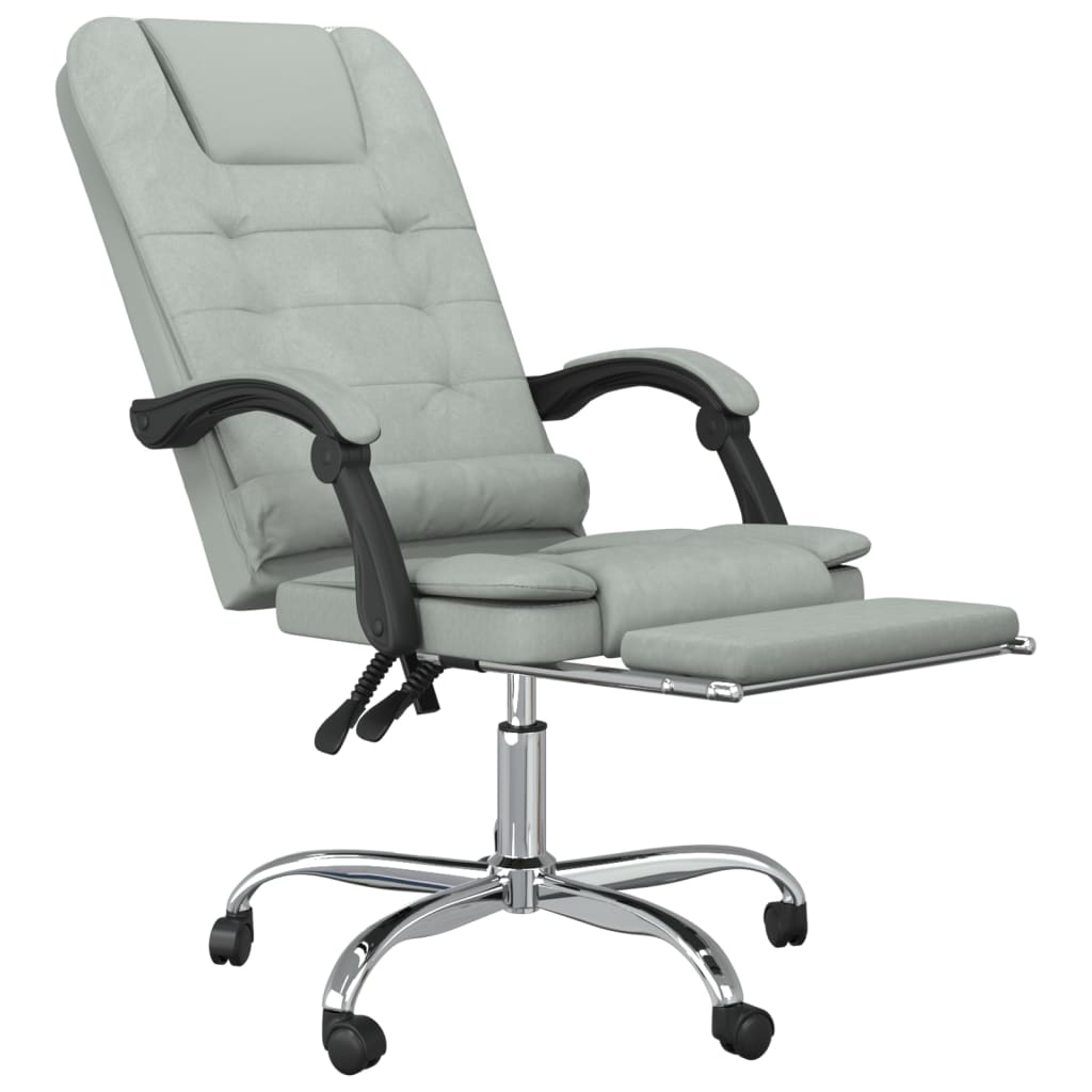 Fauteuil de massage inclinable de bureau Gris clair Velours - XIOS
