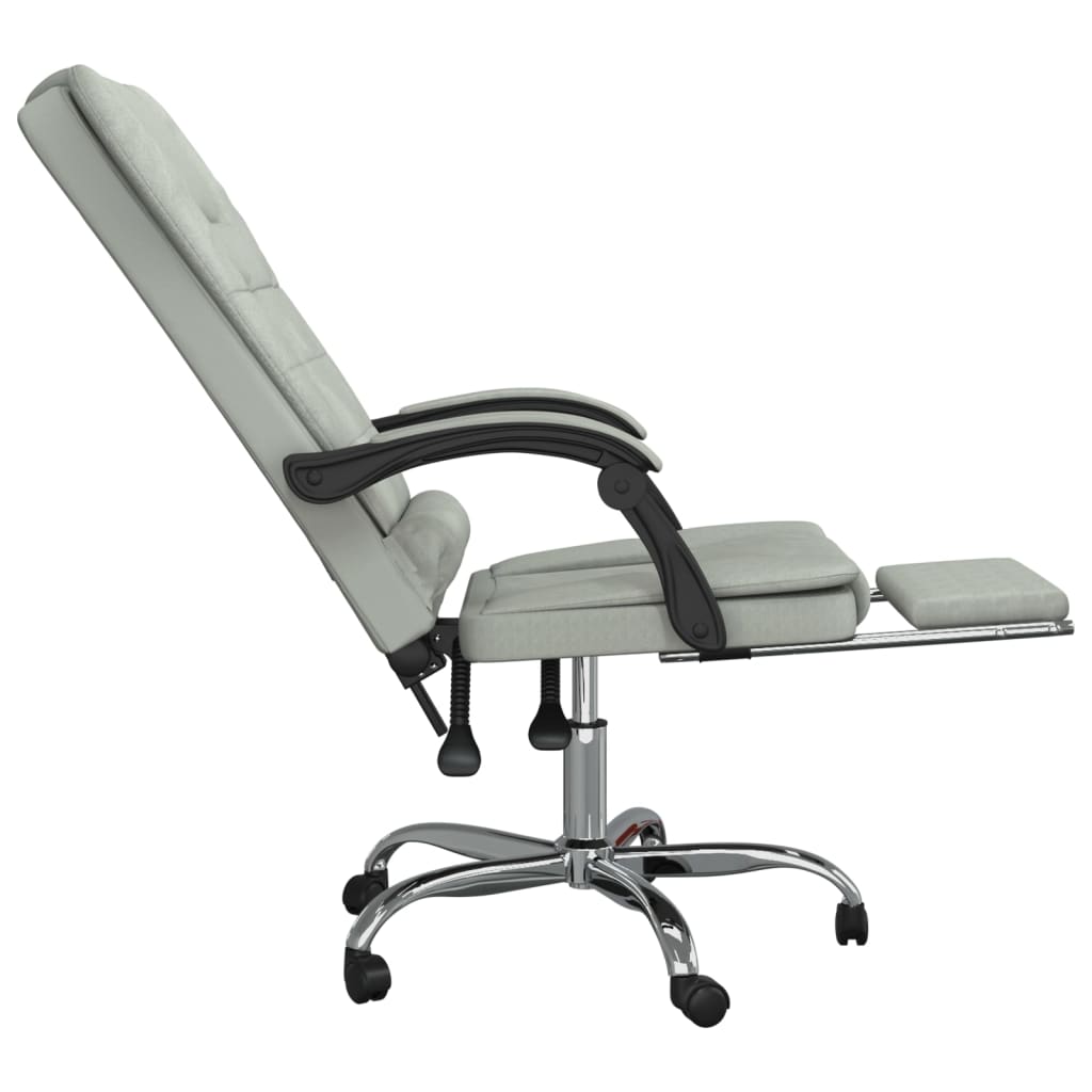 Fauteuil de massage inclinable de bureau Gris clair Velours - XIOS