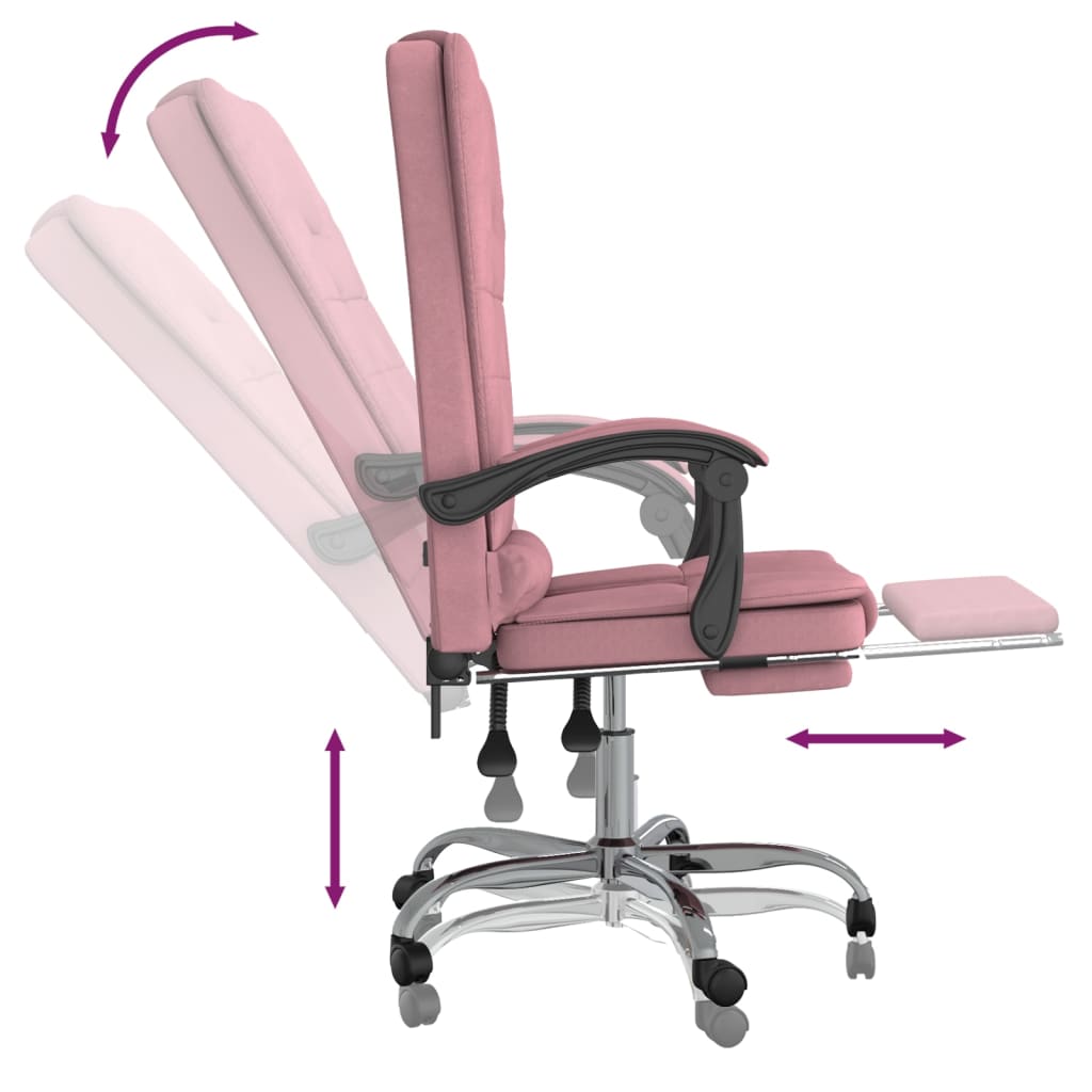 Fauteuil de massage inclinable de bureau Rose Velours - XIOS