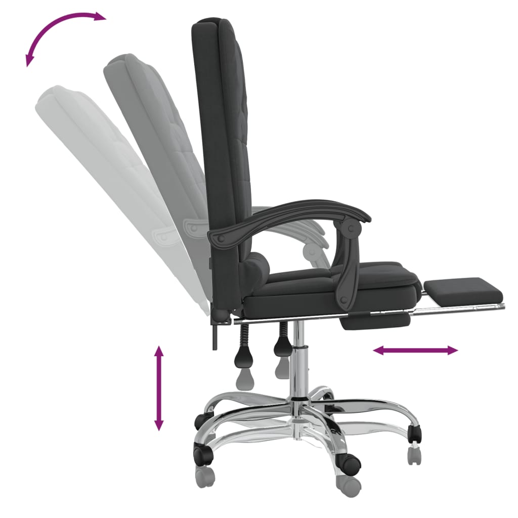 Fauteuil de massage inclinable de bureau Noir Velours - XIOS