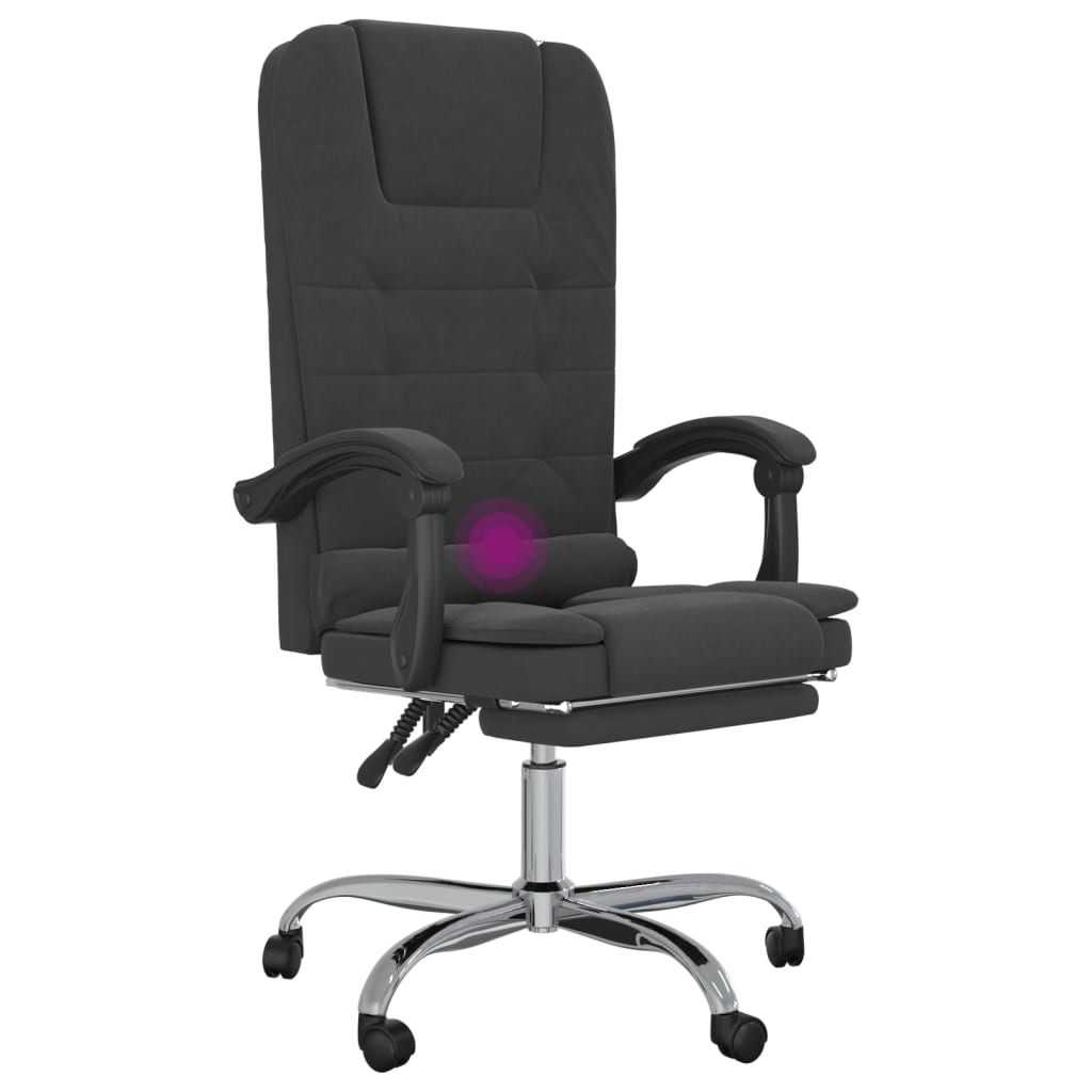 Fauteuil de massage inclinable de bureau Noir Velours - XIOS