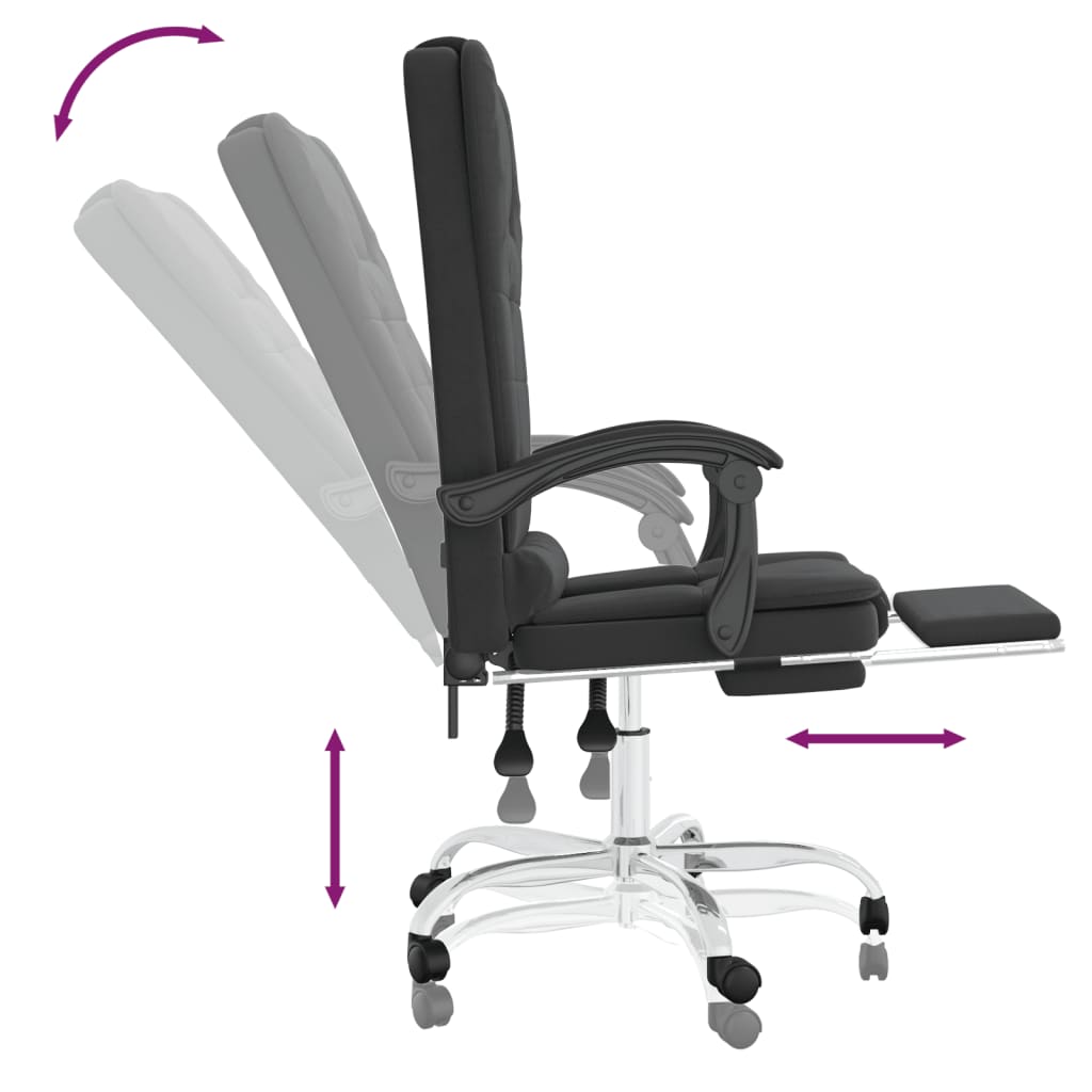Fauteuil de massage inclinable de bureau Noir Similicuir - XIOS