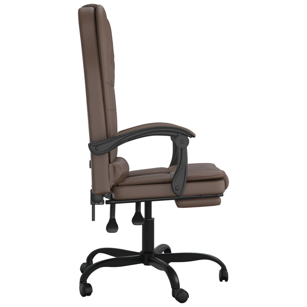Fauteuil de massage inclinable de bureau Marron Similicuir - XIOS