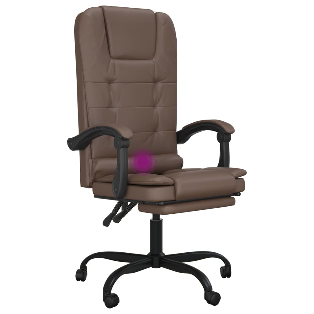 Fauteuil de massage inclinable de bureau Marron Similicuir - XIOS
