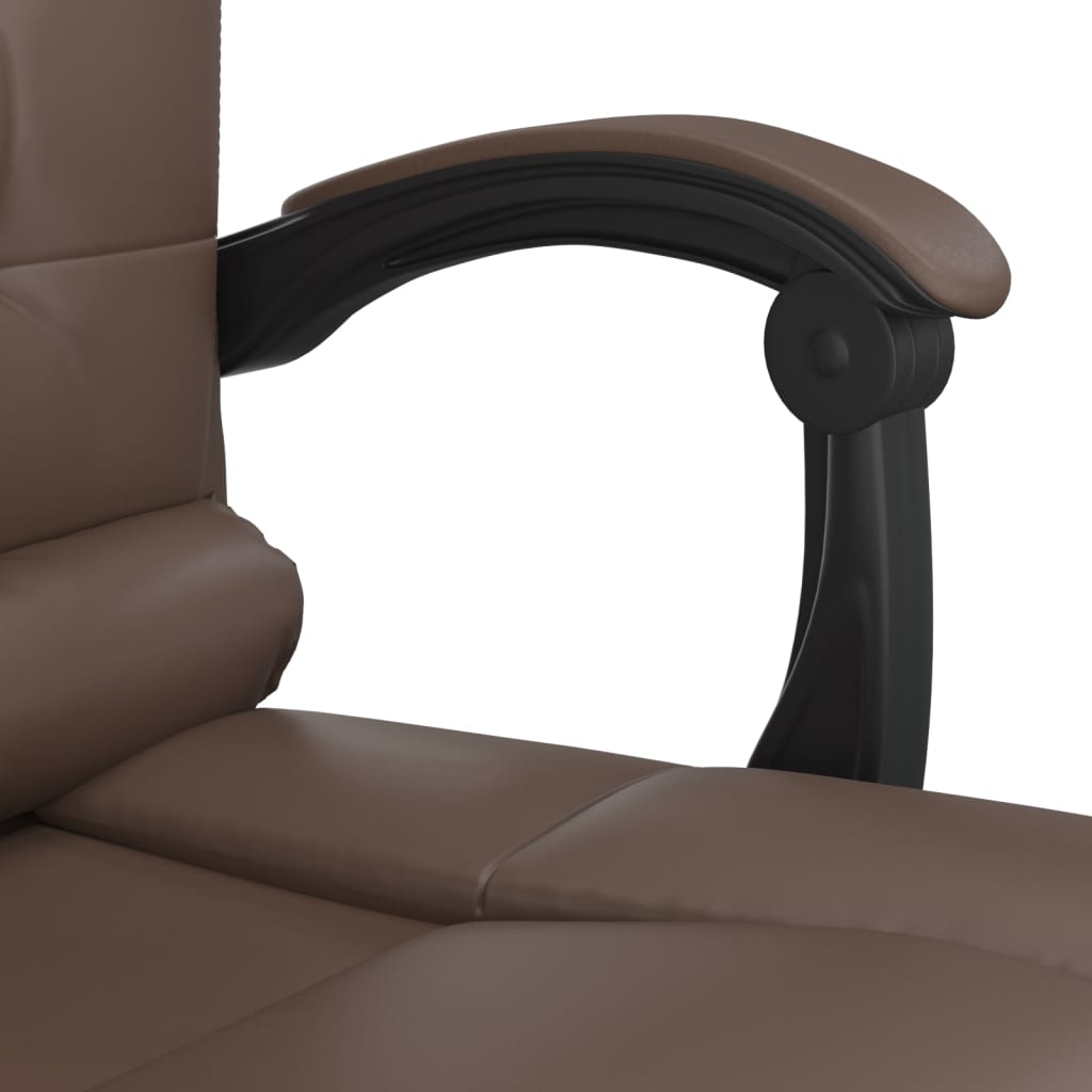 Fauteuil de massage inclinable de bureau Marron Similicuir - XIOS