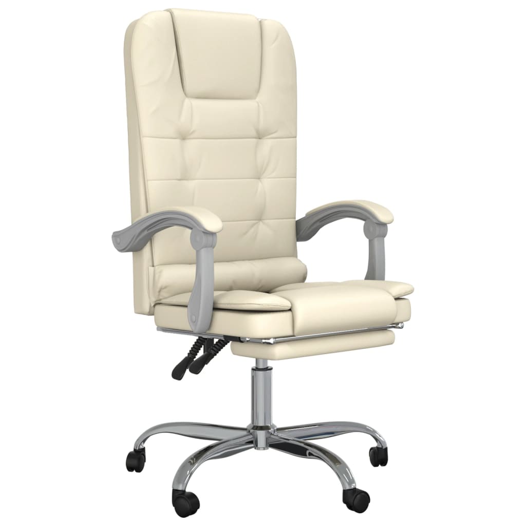 Fauteuil de massage inclinable de bureau Crème Similicuir - XIOS
