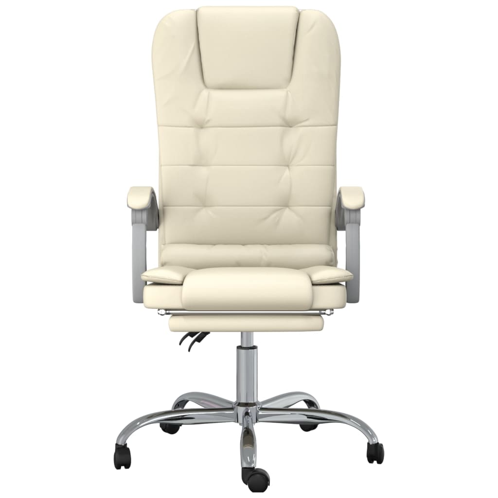Fauteuil de massage inclinable de bureau Crème Similicuir - XIOS