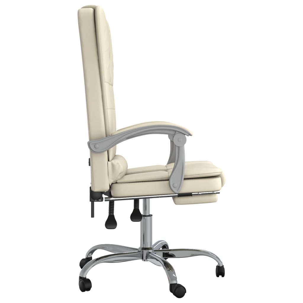 Fauteuil de massage inclinable de bureau Crème Similicuir - XIOS