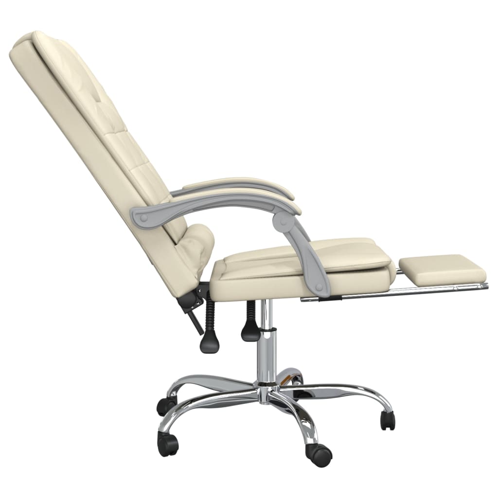 Fauteuil de massage inclinable de bureau Crème Similicuir - XIOS