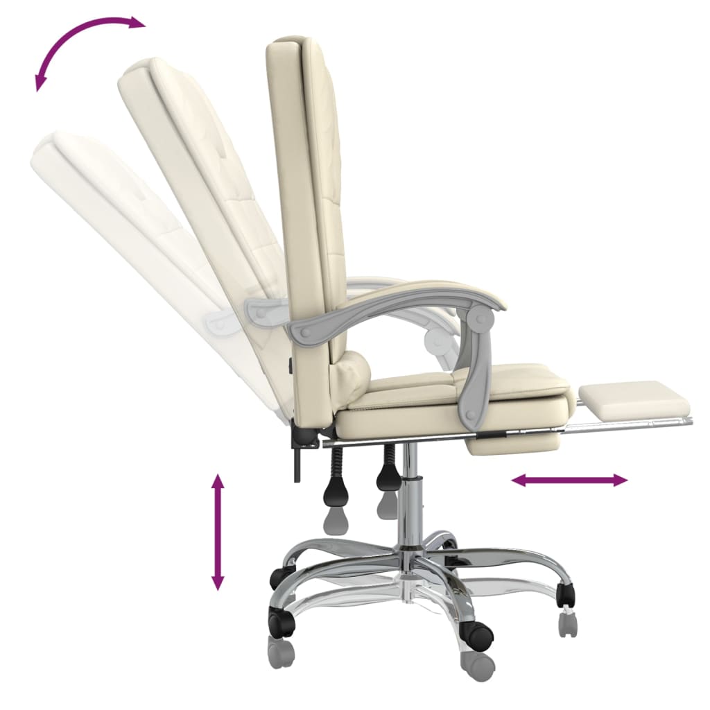 Fauteuil de massage inclinable de bureau Crème Similicuir - XIOS