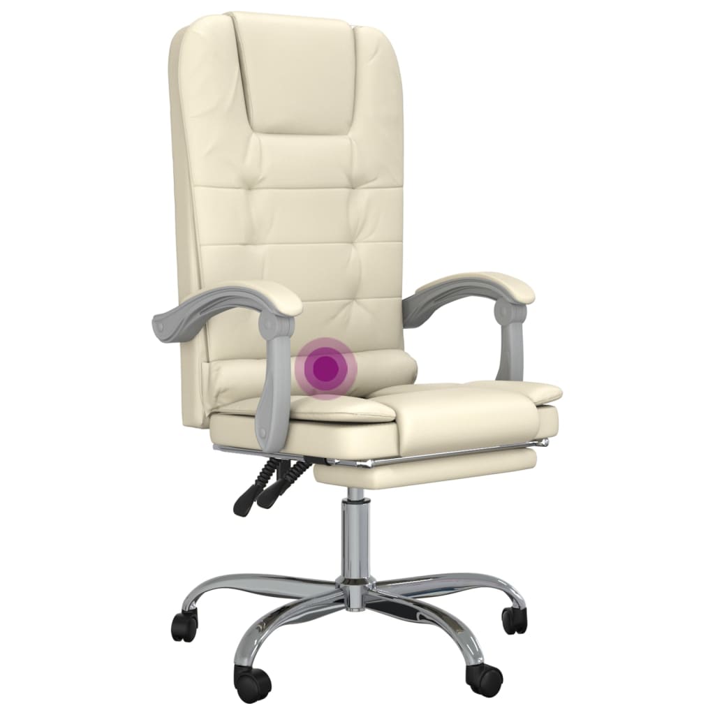 Fauteuil de massage inclinable de bureau Crème Similicuir - XIOS