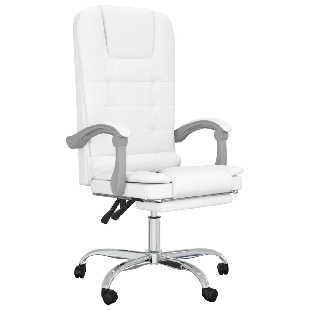 Fauteuil de massage inclinable de bureau Blanc Similicuir - XIOS