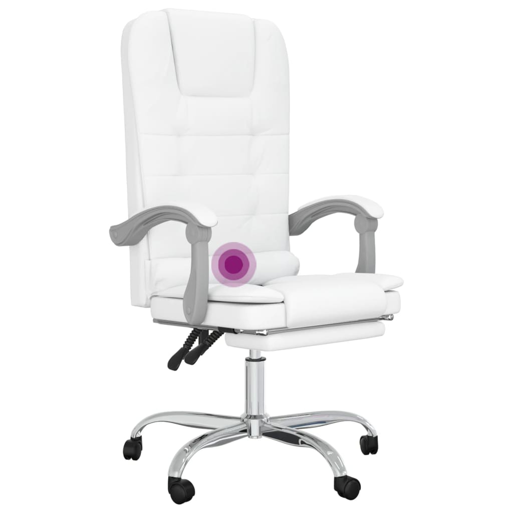 Fauteuil de massage inclinable de bureau Blanc Similicuir - XIOS