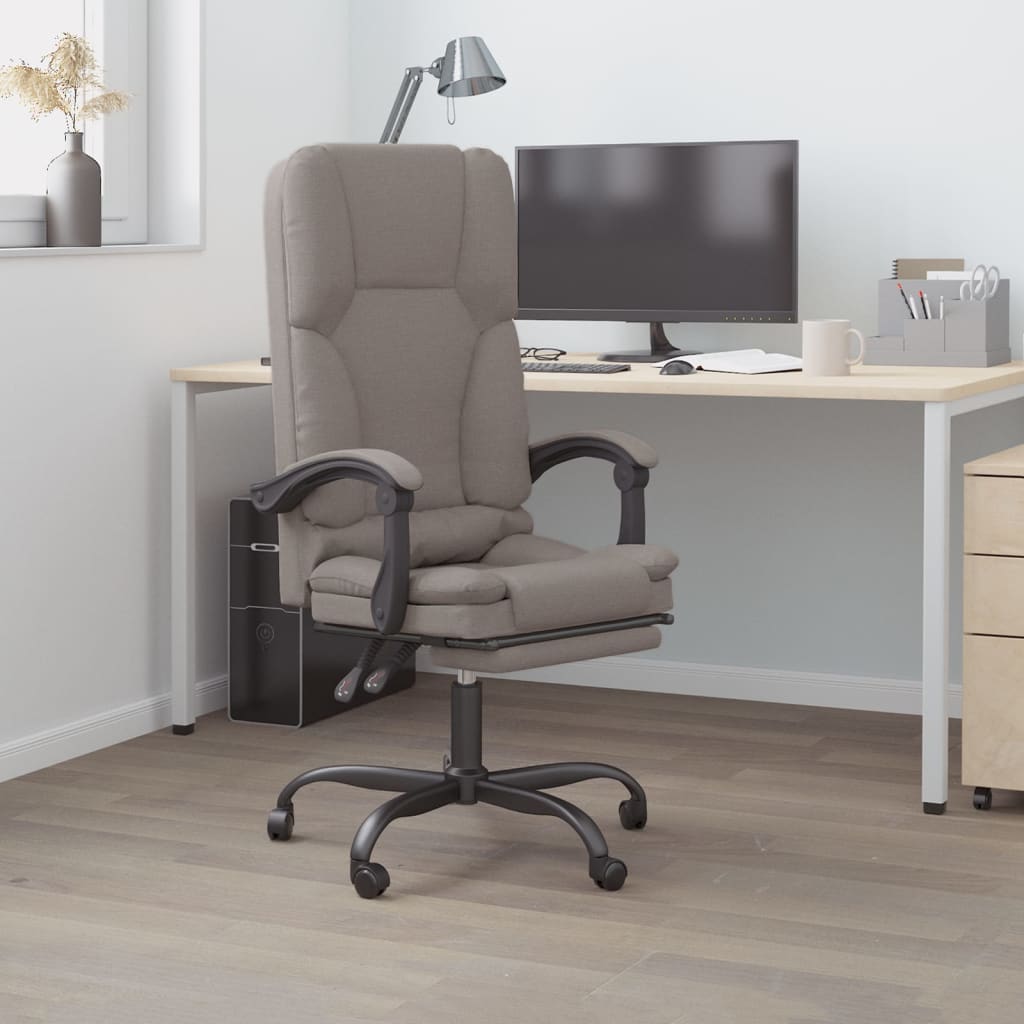 Fauteuil de massage inclinable de bureau Taupe Tissu - XIOS