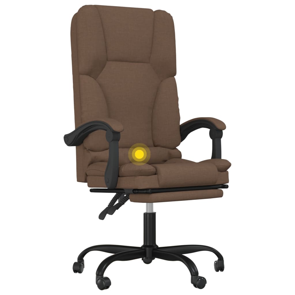 Fauteuil de massage inclinable de bureau Marron Tissu - XIOS