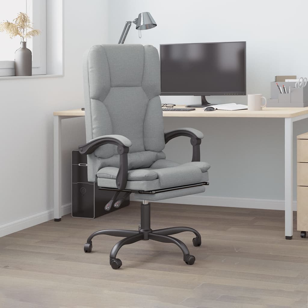 Fauteuil de massage inclinable de bureau Gris clair Tissu - XIOS