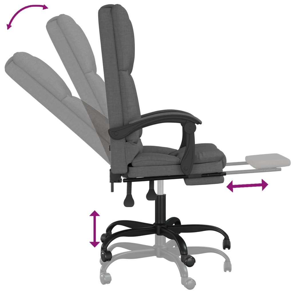 Fauteuil de massage inclinable de bureau Gris foncé Tissu - XIOS