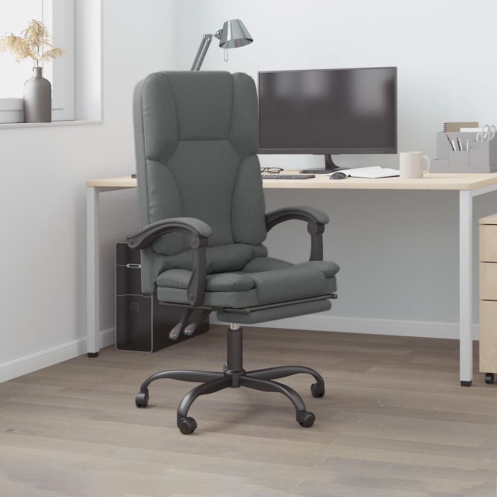 Fauteuil de massage inclinable de bureau Gris foncé Tissu - XIOS