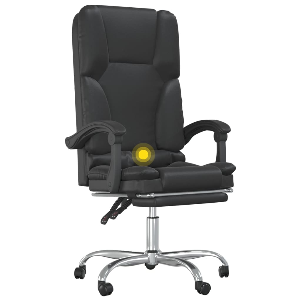 Fauteuil de massage inclinable de bureau Noir Similicuir - XIOS