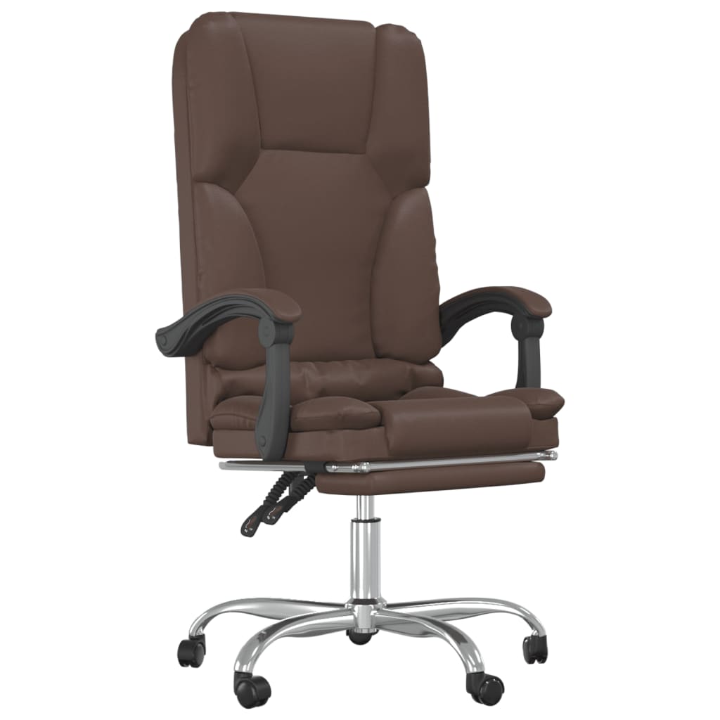 Fauteuil de massage inclinable de bureau Marron Similicuir - XIOS