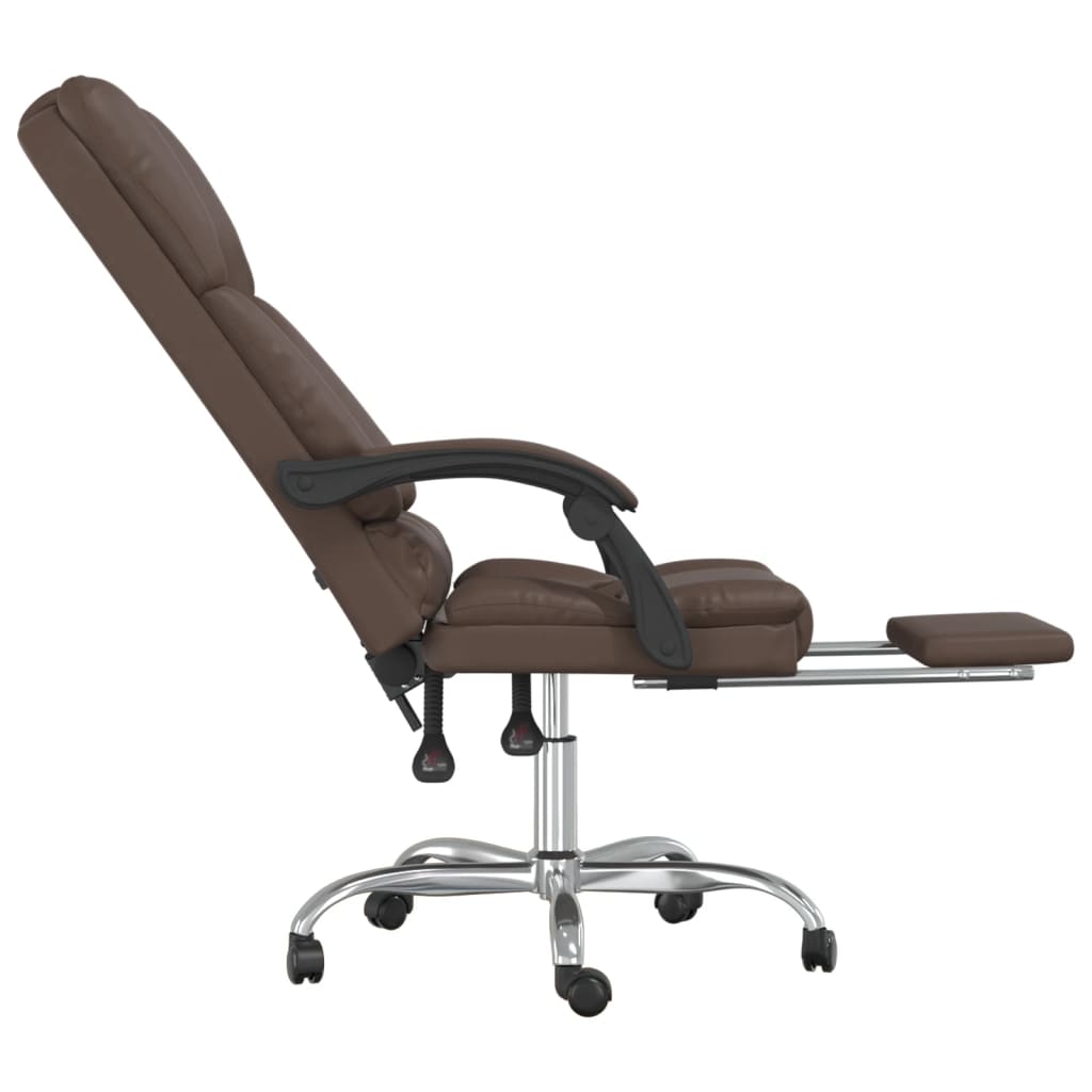 Fauteuil de massage inclinable de bureau Marron Similicuir - XIOS