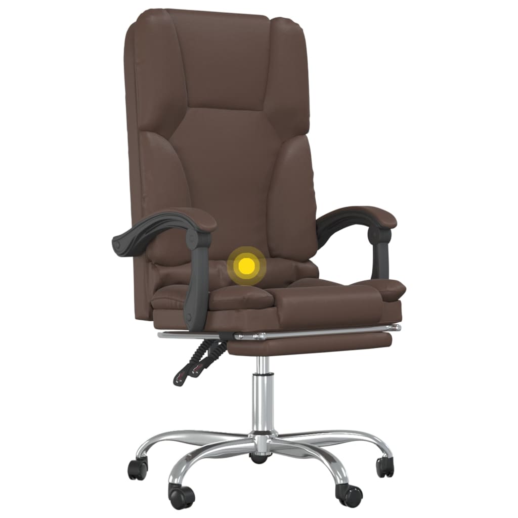 Fauteuil de massage inclinable de bureau Marron Similicuir - XIOS