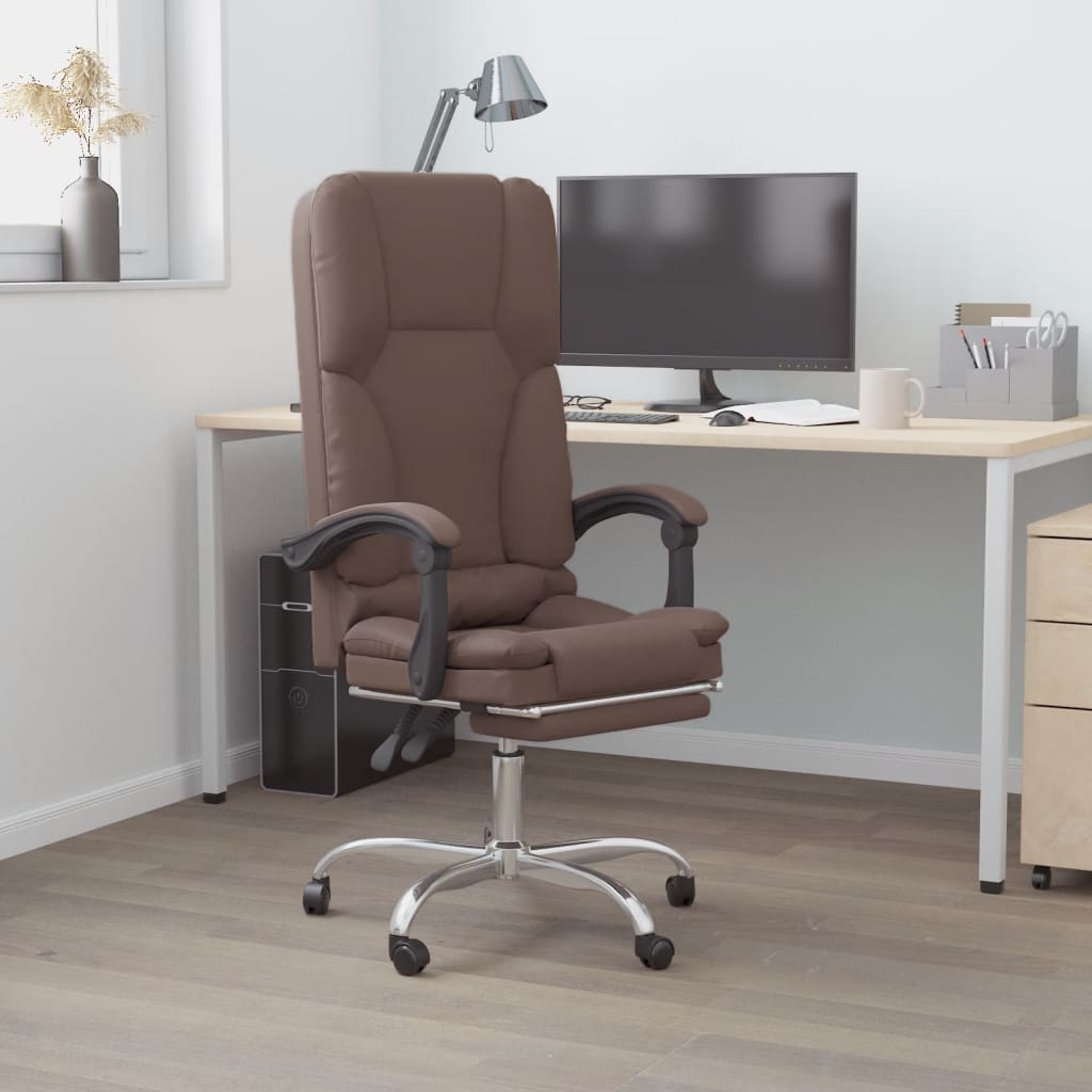Fauteuil de massage inclinable de bureau Marron Similicuir - XIOS