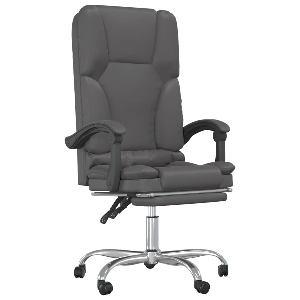 Fauteuil de massage inclinable de bureau Gris Similicuir - XIOS