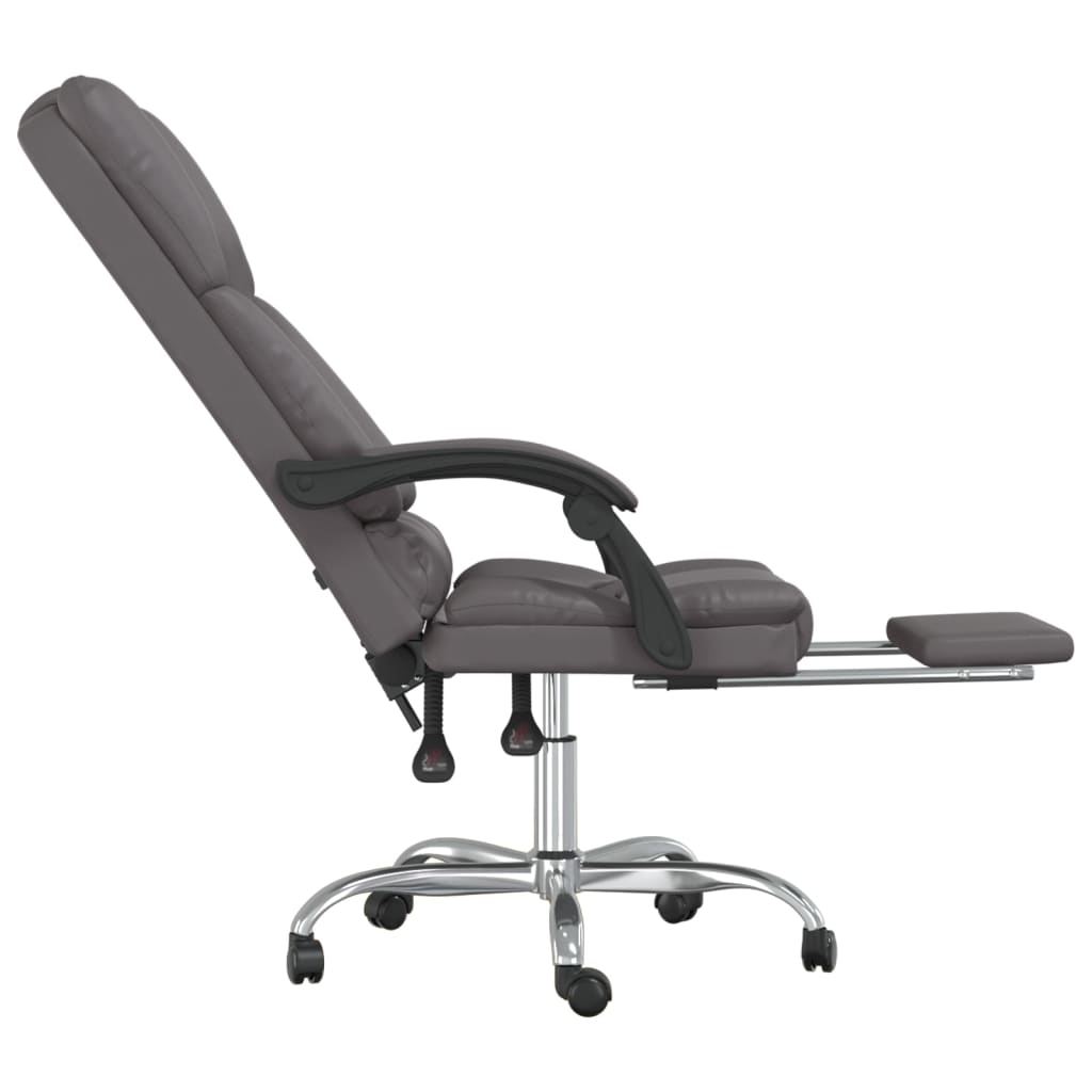 Fauteuil de massage inclinable de bureau Gris Similicuir - XIOS