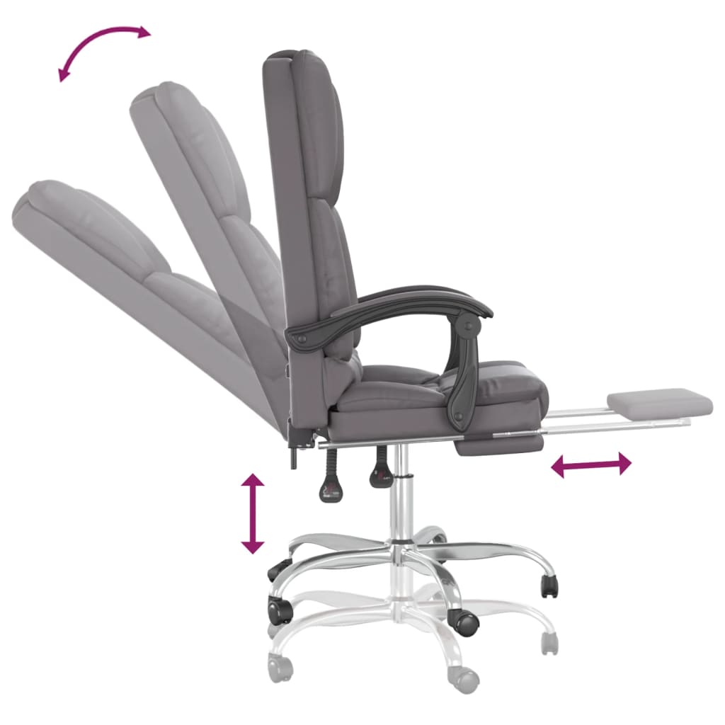 Fauteuil de massage inclinable de bureau Gris Similicuir - XIOS